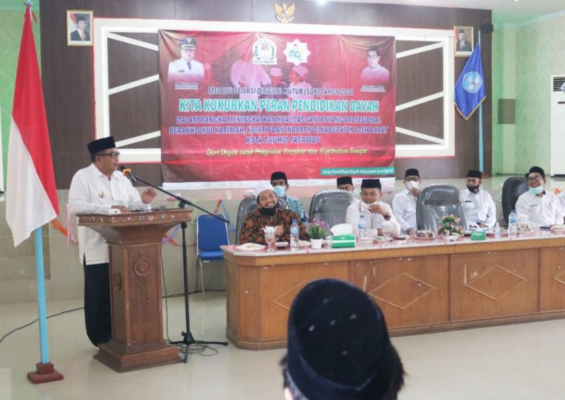 Bupati Aceh Barat H. Ramli MS menutup kegiatan Seleksi Qira'atil Kutub (SQK) tingkat Kabupaten tahun 2021