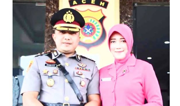 Kapolres Abdya, AKBP Dhani Catra Nugraha, SH. SIK. MH dan Ketua Bhayangkari Cab. Abdya Ny. Tian Dhani Catra