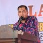 Pj Bupati Aceh Besar Muhammad Iswanto SSTP MM memberi sabutan dalam Lounching Gampong Bebas Narkoba di Gampong Pasie Lubuk, Kecamatan Ingin Jaya, Aceh Besar, Kamis (18/04/2024).