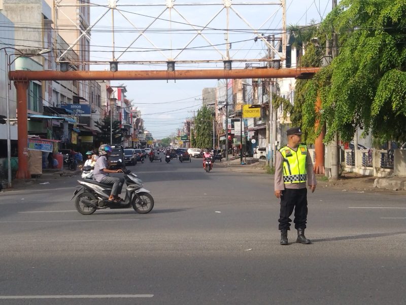 Upaya Polisi Lhokseumawe Mencegah Kecelakaan Lalulintas. Foto: Muhammad Rissan