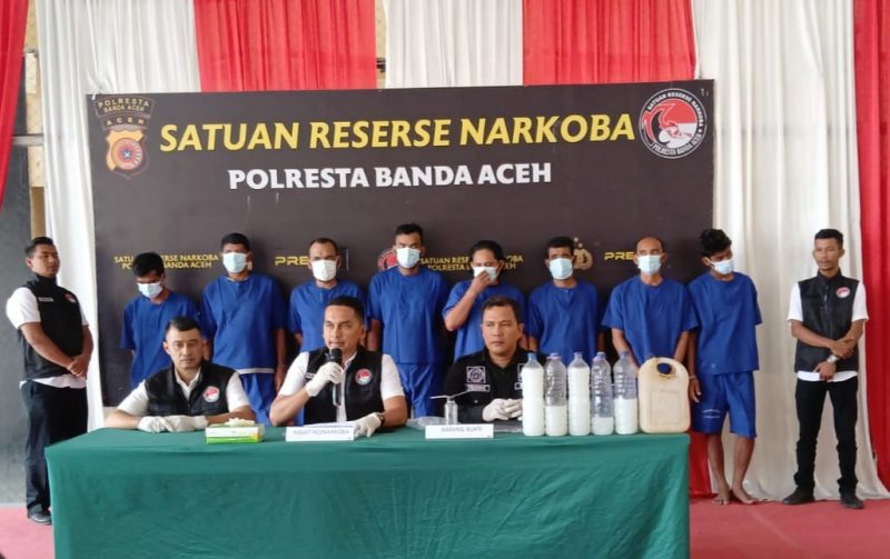 Satresnarkoba Polresta Banda Aceh Berhasil Mengamankan 8 Penyalahguna Narkotika. Foto: NOA.co.id