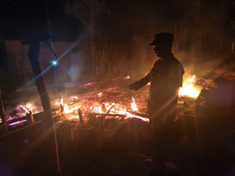 Kondisi rumah milik Suprianto yang ludes dilahap api (Foto: noa.co.id/FA)