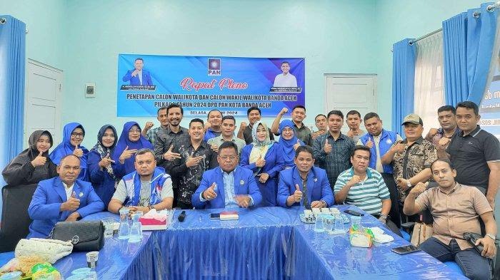 Partai Amanat Nasional (PAN) Banda Aceh menetapkan Aminullah Usman dan Afdhal Kalilullah sebagai calon wali kota dan wakil wali kota Banda Aceh periode 2024-2029. (Foto: noa.co.id/FA)