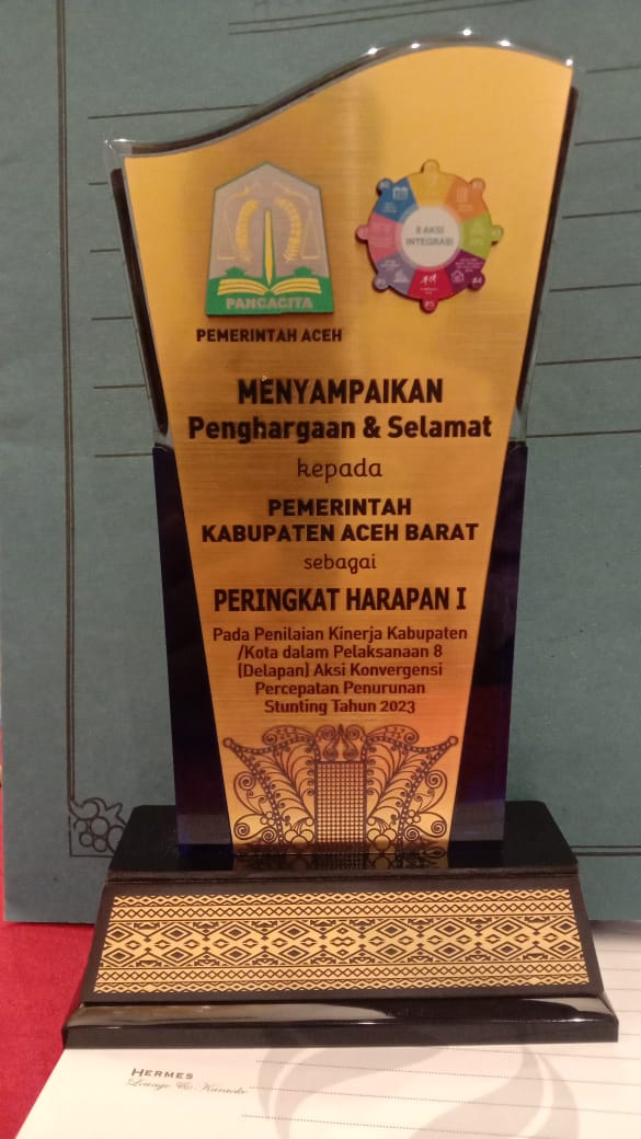 Aceh Barat Raih Penghargaan Atasi Stunting Secara Konvergensi. Foto: Fajrizal/NOA.co.id