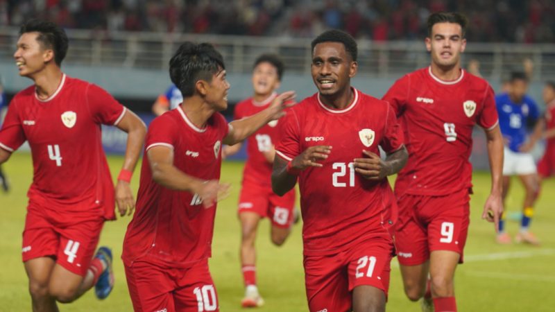 Pemain tim nasional Indonesia U-19 saat merayakan gol. Foto: PSSI.