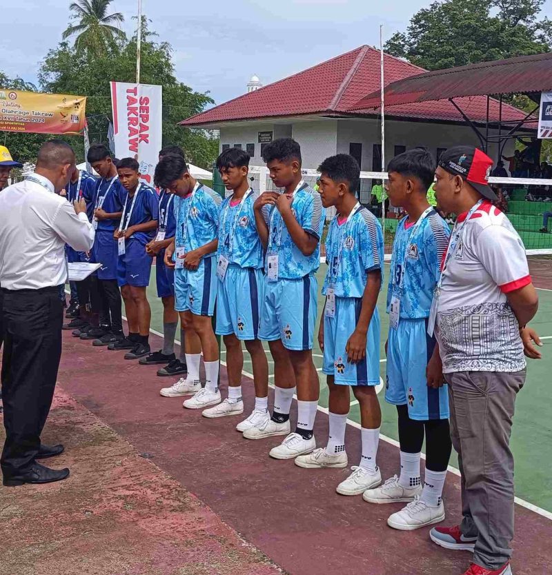 Tim Takraw Kontingen Aceh Barat. Foto: Abdurrahman/Noa.co.id