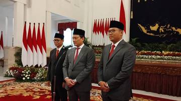 Pelantikan tiga wakil menteri (wamen) baru di Istana Negara, Kamis (18/7/2024). Foto: Net