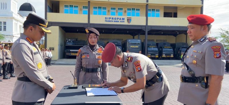 Pelantikan Kasatnatkoba di Polresta Banda Aceh. Foto: Dok Polresta Banda Aceh.