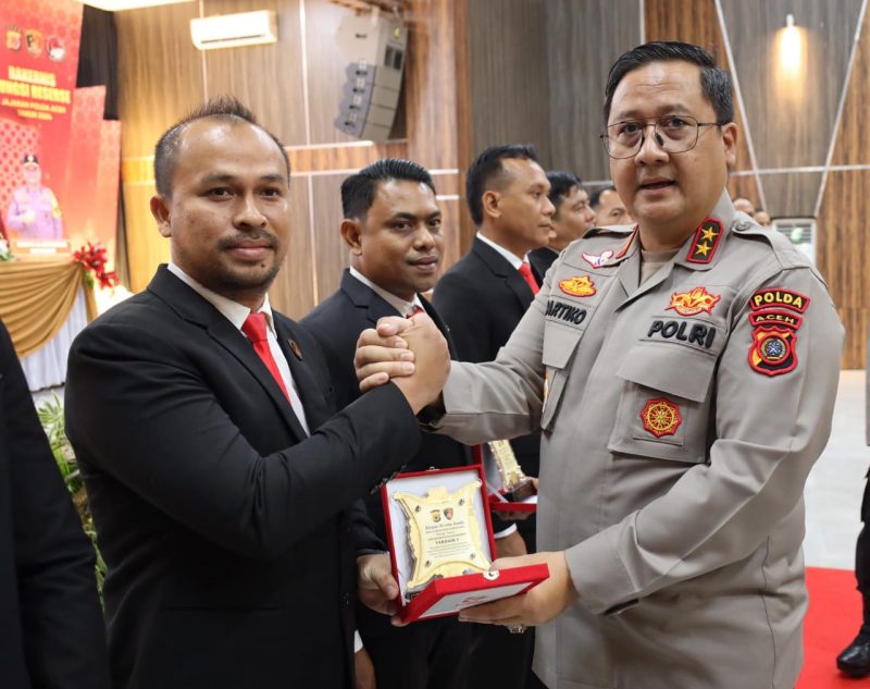 Anugerah Kabareskrim Polri, Iptu Vitra Ramadhani Harumkan Polres Nagan Raya. Foto: Humas Polres Nagan Raya
