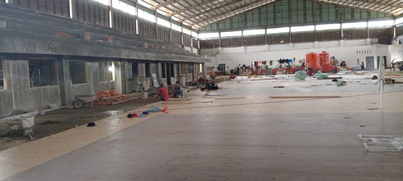 Diduga Pekerjaan Lapangan Sepak Takraw Terkesan Diburu Dan Asal Jadi, Foto. Dok : Dedi Saputra/NOA.Co.Id