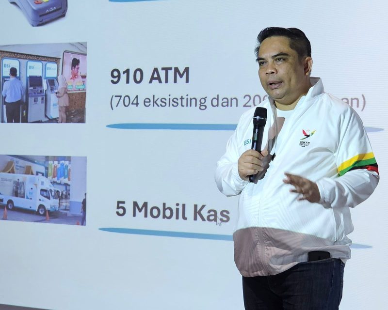 Direktur Penjualan dan Distribusi BSI, Anton Sukarna menyampaikan kesiapan BSI Aceh dalam PON XXI Aceh Sumut 2024. Foto: ist