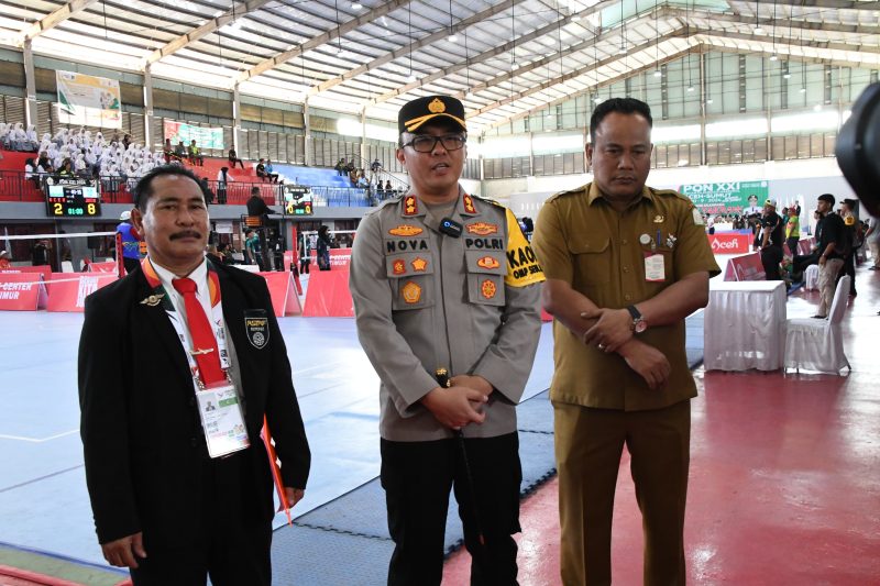 Kapolres Aceh Timur Pantau Pengamanan Cabor Sepak Takraw PON XXI.Foto. Dok:Dedi Saputra/NOA.Co.Id