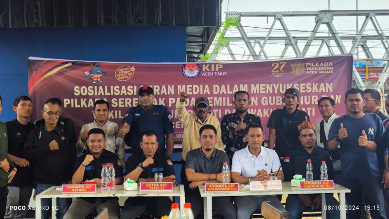 KIP Aceh Timur Ajak Insan Media Bantu Sosialisasi Pilkada Damai 2024.Dok.Ist.