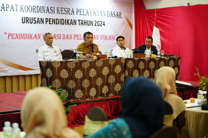 Rapat Koordinasi Kesra Pelayanan Dasar Urusan Pendidikan 2024, Fokus pada Pendidikan dan Pelatihan Vokasi. Foto: Humas Disdik Aceh