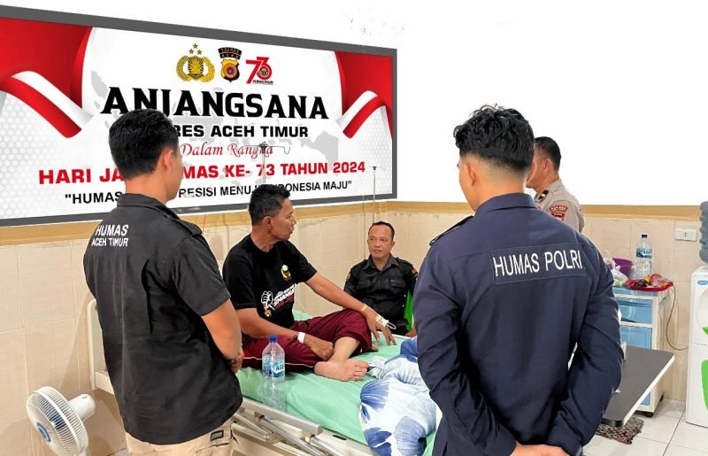 Sambut HUT Humas Polri Ke-73,Humas Polres Aceh Timur Lakukan Anjangsana.Dok :Ist.