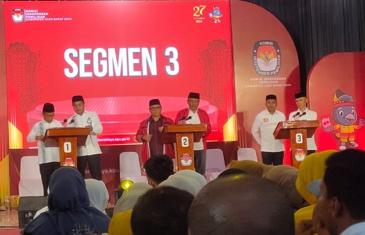 Debat kandidat terakhir Paslon bupati dan wakil bupati Aceh Barat Daya di Aula Cabang Disdik Kabupaten setempat. (Foto. Teukunizar/NOA.co.id)