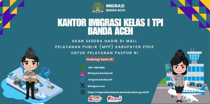 Pamplet penerimaan pembuatan Paspor di Kabupaten Pidie, tahun 2025. (Foto.IST.NOA.co.id)