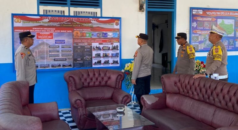 Tim Supervisi dari Polda Aceh melakukan pengecekan kesiapan pengamanan Nataru di Poles Abdya. (Foto. Teuku Nizar)