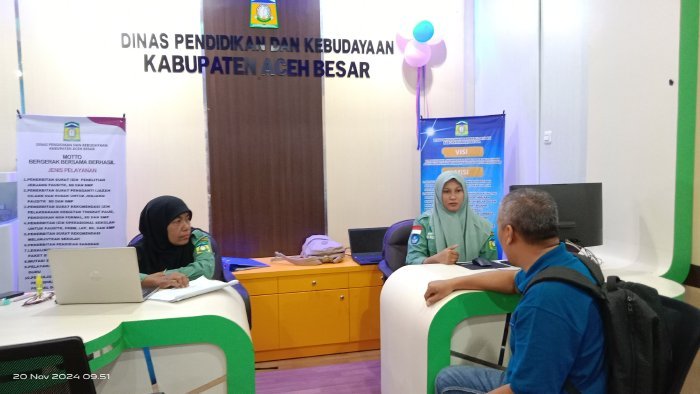 Pangkas Jarak dan Waktu, Berikut Layanan Counter Disdikbud Aceh Besar di MPP Lambaro. Foto: Ist