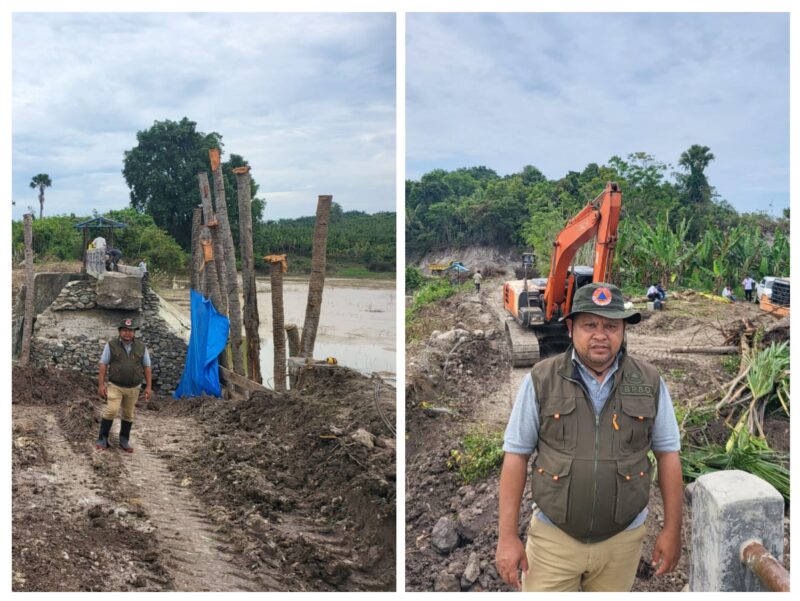 Kabid Rekontruksi dan Rehabilitasi BPBD Kabupaten Pidie, Ir Ali Basyah, saat meninjau perbaikan Waduk Pawod, Kecamatan Muara Tiga, Rabu (22/1/2024) (Foto.Amir Sagita NOA.co.id)