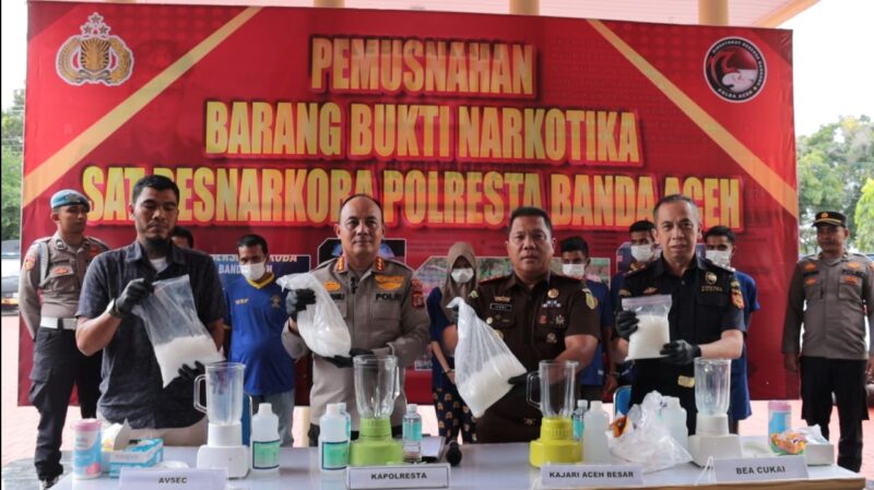 Polresta Banda Aceh Musnahkan 3,7 Kg Sabu. Foto: Dok. Polresta Banda Aceh