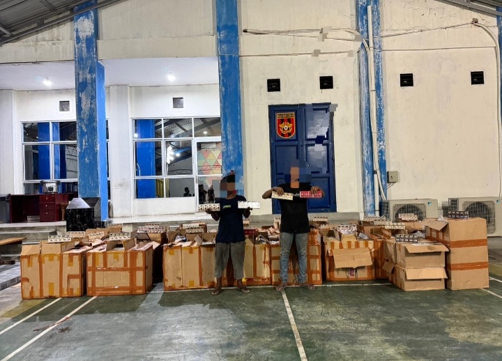 Barang bukti 1 Juta rokok ilegal yang diamankan Beacukai Langsa di wilayah Kabupaten Aceh Tamiang, Provinsi Aceh, Rabu (8/1/2025). (Foto : Beacukai Langsa).