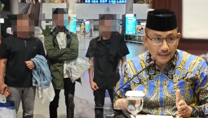Tiga warga Aceh yang menjadi korban TPPO tiba Bandara Kuala Namu, Sumatera Utara, Selasa (18/2/2025).(Foto : Dok.NOA.co.id).