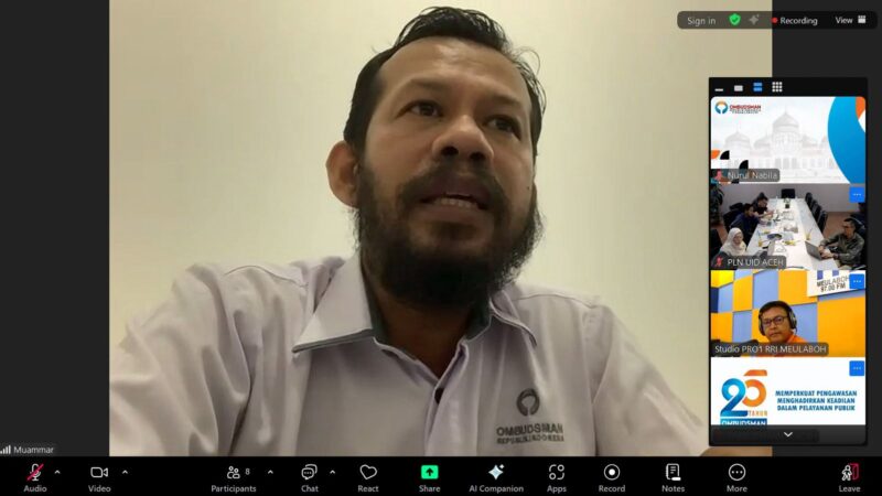 Kepala Keasistenan Pencegahan Maladministrasi Ombudsman RI Perwakilan Aceh, Muammar. Foto: Dok. Ist