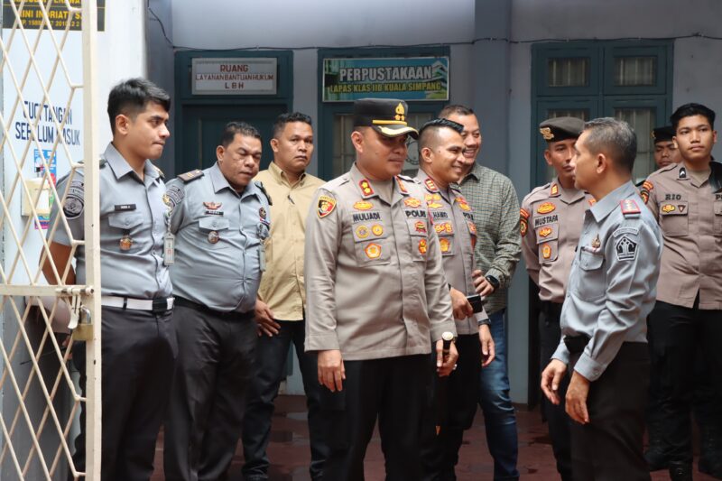 Kapolres Aceh Tamiang Tinjau Keamanan Lapas Kelas II B Kuala Simpang. Foto: Humas Polda Aceh