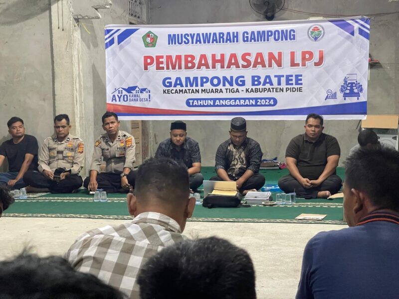 Pembahasan LPJ tahun 2024 Gampong Batee, Kecamatan Muara Tiga, Kabupaten Pidie, Sabtu (19/4/2025). Foto. Dok. Amir Sagita/NOA