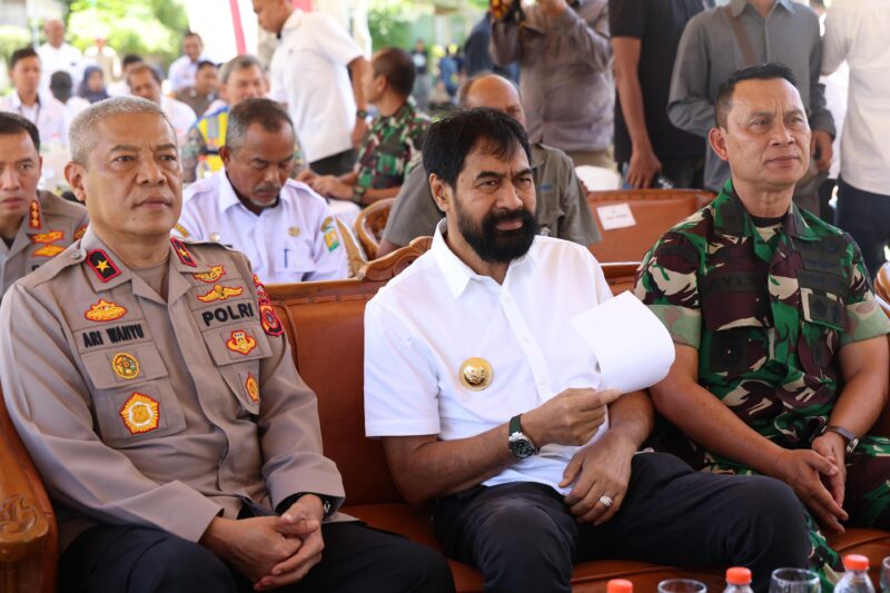 Wakapolda Aceh dan Gubernur Hadiri Gerakan Tanam Padi Serentak bersama Presiden. Foto: Dok. Humas Polda Aceh