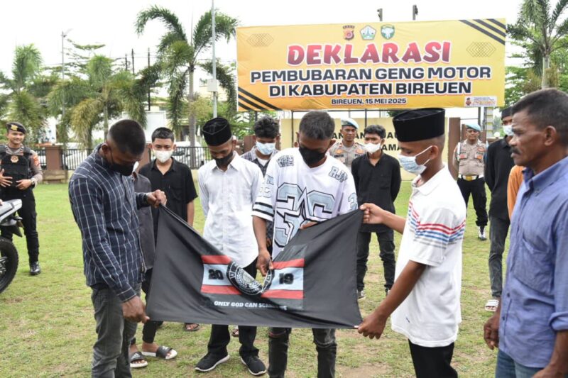 Polres Bireuen Gelar Deklarasi Pembubaran Geng Motor. Foto: Dok. Bidhumas Polda Aceh