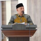 Bupati Pidie, H.Sarjani Abdullah, SH saat berpidato dihadapan peserta sosialisasi pembangunan berkelanjutan 