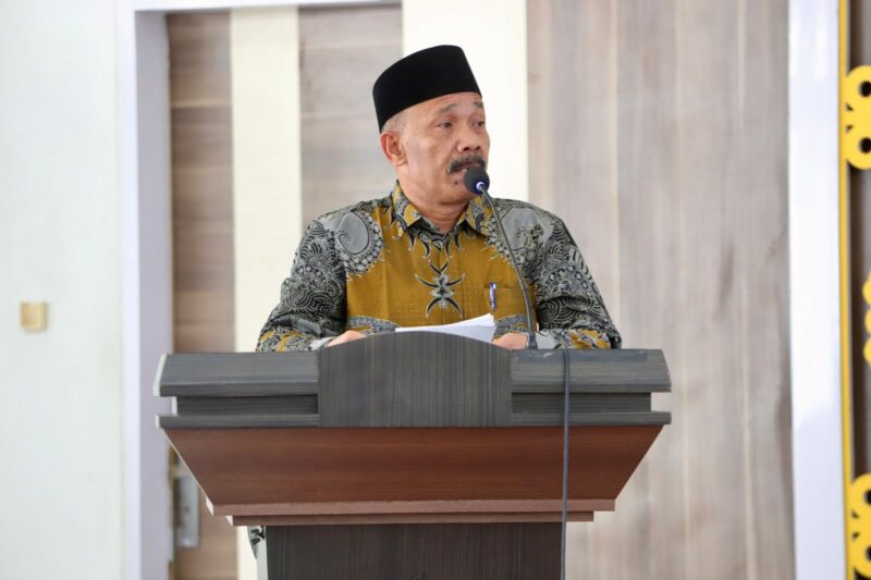 Bupati Pidie, H.Sarjani Abdullah, SH saat berpidato dihadapan peserta sosialisasi pembangunan berkelanjutan 