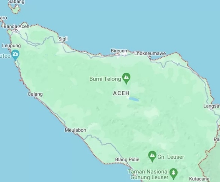 Peta Provinsi Aceh. (Foto : Istimewa).