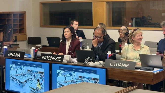 Sidang Biro Intergovernmental Council of International Programme for the Development of Communication (IPDC) ke-69 di Paris, Prancis, Kamis (19/6/2025). (Foto : NOA.co.id/HO-Kemkomdigi).