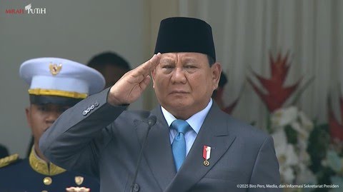 Presiden Prabowo Subianto saat memberikan amanat dalam upacara lahirnya Pancasila, di Lapangan Gedung Pancasila, Jakarta, Senin (2/6/2025). (Foto : NOA.co.id/HO-Biro Pers, Media dan Informasi Sekretariat Presiden).