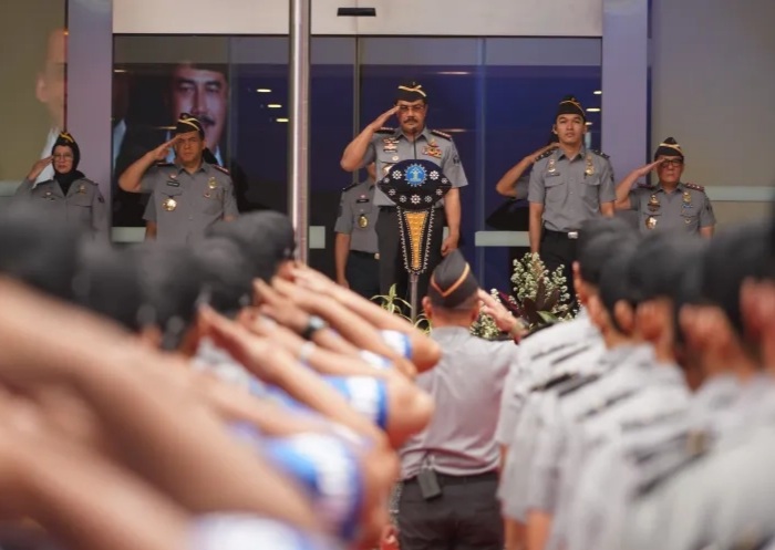 Menteri Imigrasi dan Pemasyarakatan, Agus Andrianto saat Pengukuhan 146 orang Pimpasa, Jakarta, Senin (04/11/2024). (Foto : Ditjenim).