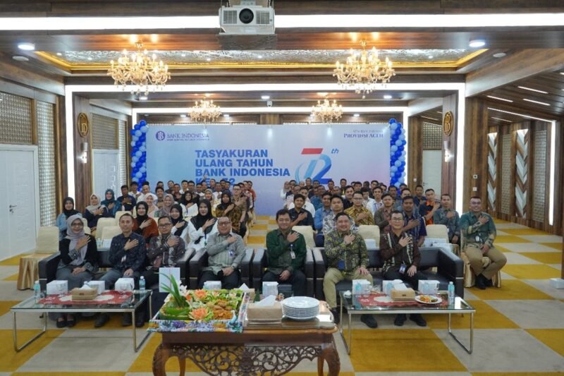Memperingati Hari Ulang Tahun (HUT) ke-72 Bank Indonesia, Kantor perwakilan Bank Indonesia Provinsi Aceh adakan Tasyakuran di Auditorium Teuku Umar, Banda Aceh (02/07/2025). Foto:Dok. Bank Indonesia