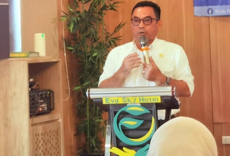 Anggota DPR RI dari Fraksi Partai Demokrat, H.T. Ibrahim, saat sosialisasi Empat Pilar Kebangsaan di Aceh Selatan, Selasa (15/7/2025). (Foto : NOA.co.id/Farid Ismullah).