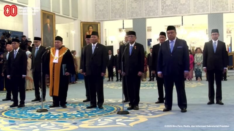 Pelantikan Duta Besar RI oleh Presiden Prabowo di Istana Negara, Senin (25/8). Foto: Tangkapan Layar Youtube Setpres
