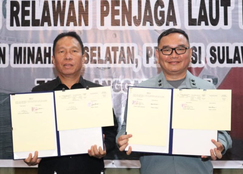 Penandatanganan Naskah Kerja Sama antara Bakamla RI dan Pemerintah Kabupaten Minahasa Selatan, Jumat, (24/10/2025). (Foto : NOA.co.id/HO- Bakamla RI).