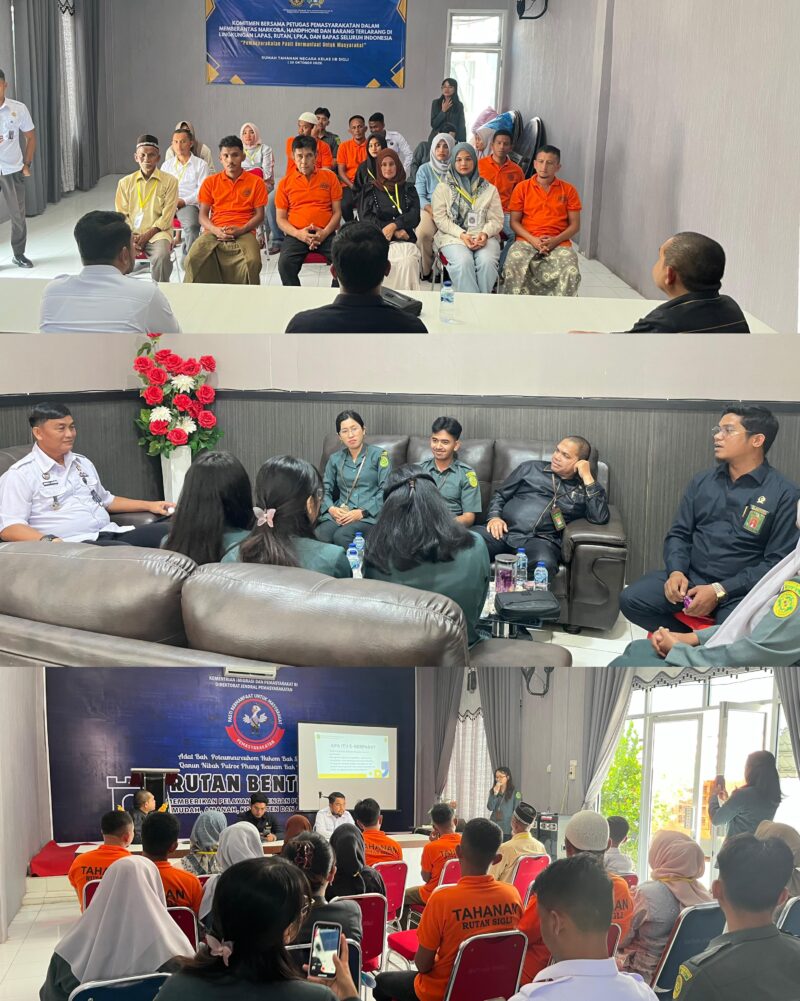 Rumah Tahanan Negara (Rutan) Kelas IIB Sigli menggelar kegiatan Sosialisasi Tutorial Permohonan Izin Besuk Tahanan Melalui Aplikasi E-Berpadu. Rabu (5/11/2025). Foto: Dok. Muhammad Ali/NOA.co.id