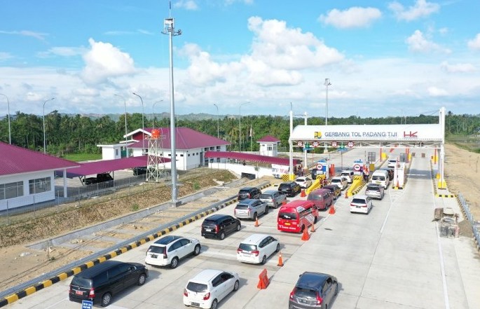 Ilustrasi gerbang Tol Sibanceh Seksi 1 Padang Tiji. Foto: Dok. Hutama Karya