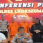 Jajaran Satreskrim Polres Lhokseumawe berhasil mengungkap sindikat pencurian rokok lintas provinsi yang telah beraksi di tujuh wilayah Aceh dan Sumatera Utara, Kapolres Lhokseumawe menggelar konferensi pers, Senin, 10 November 2025. dok. Istimewa