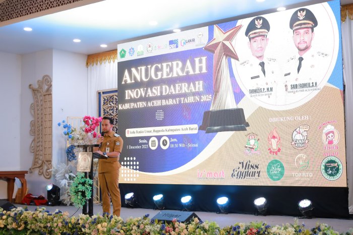 Pembukaan Anugerah Inovasi Daerah Aceh Barat 2025 oleh Wabup Said Fadheil di Meulaboh, Senin (1/12/2025). Foto: Dok. Pemkab Aceh Barat