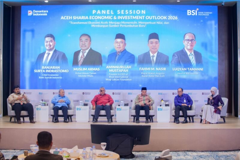 Acara Aceh Sharia Economic & Investment Outlook 2026 yang diselenggarakan oleh BSI Regional Office Aceh dan BSI Institute di Banda Aceh, Kamis (27/11/2025). Foto: Dok. Istimewa