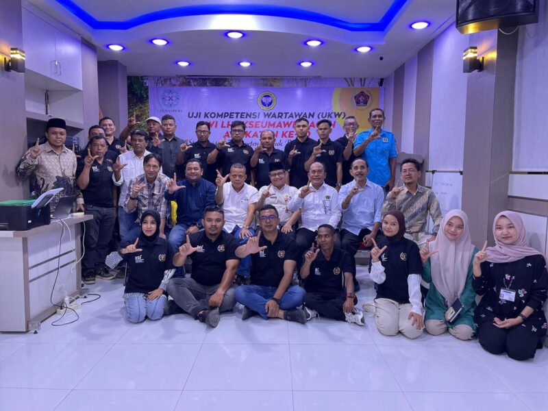 Peserta UKW Angkatan XX di Lhokseumawe, Jumat, (12/12/2025). Foto: Dok. PWI Lhokseumawe