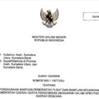 Salinan Surat Edaran (SE) Kemendagri Nomor 900.1.1/9772/SJ. Penggunaan Bantuan Keuangan dan Pergeseran Anggaran pada Daerah Bencana (Foto : Dok. NOA.co.id).