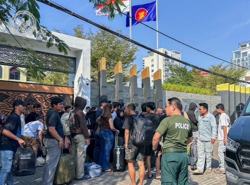 WNI eks sindikat penipuan daring yang melapor ke KBRI Phnom Penh, Sabtu (31/1/2026). (Foto : NOA.co.id/HO-KBRI Phnom Penh).